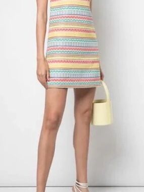 Alice + Olivia Multicolor Striped Sleeveless Mini Dress